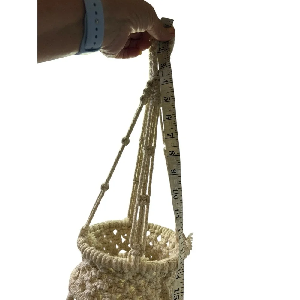 3 Tier Hanging Fruit Basket Cotton Boho Hand-Woven Fruit Basket Plant Hanger
